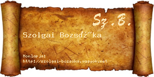 Szolgai Bozsóka névjegykártya